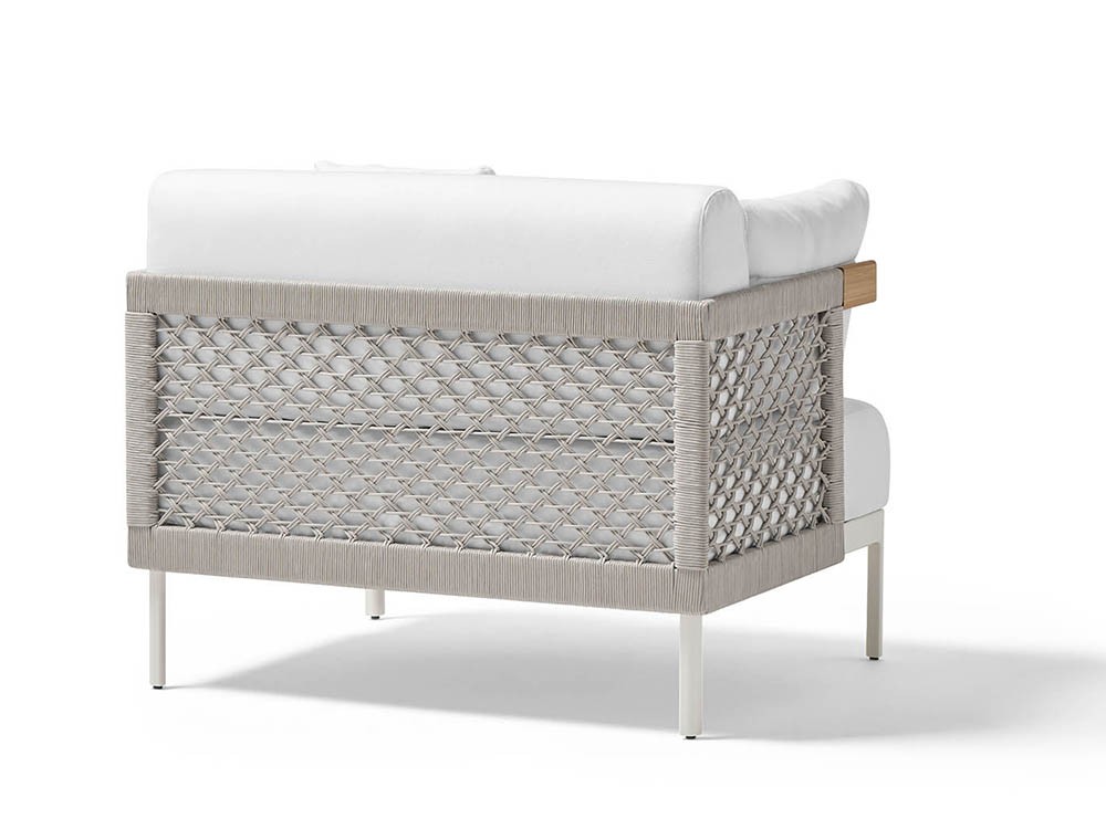 Sillón para salón exterior Legacy Woven de aluminio blanco o gris y cuerda trenzada de Point - 6