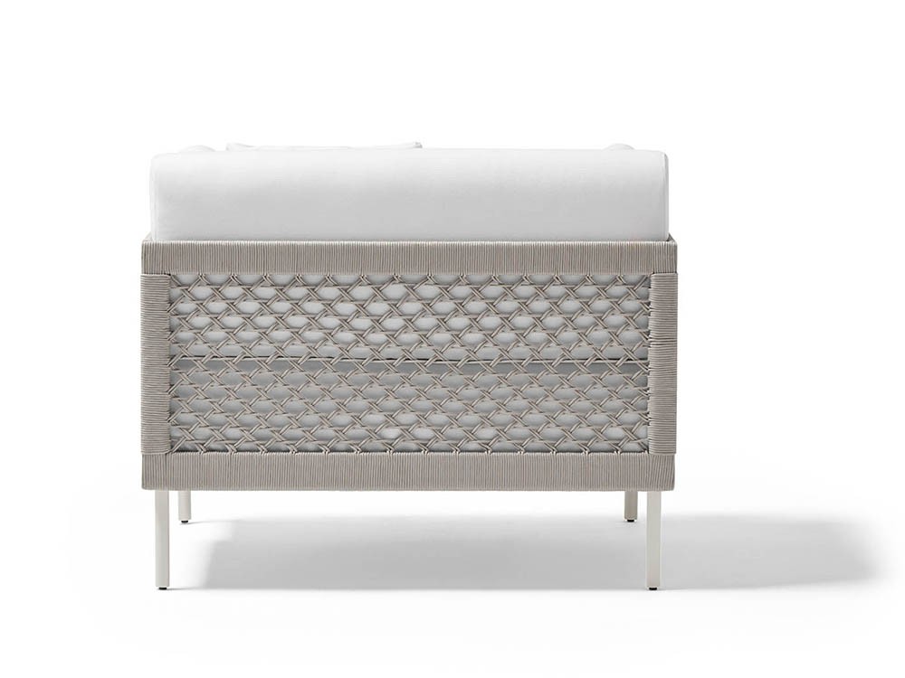 Sillón para salón exterior Legacy Woven de aluminio blanco o gris y cuerda trenzada de Point - 7