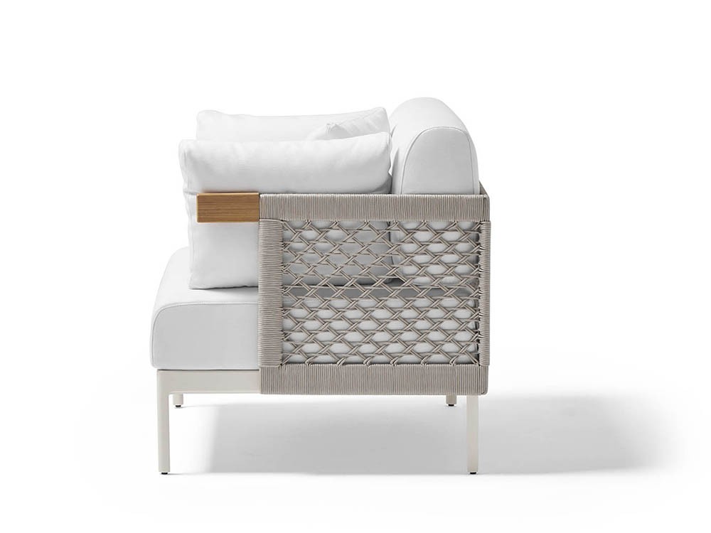 Sillón para salón exterior Legacy Woven de aluminio blanco o gris y cuerda trenzada de Point - 9