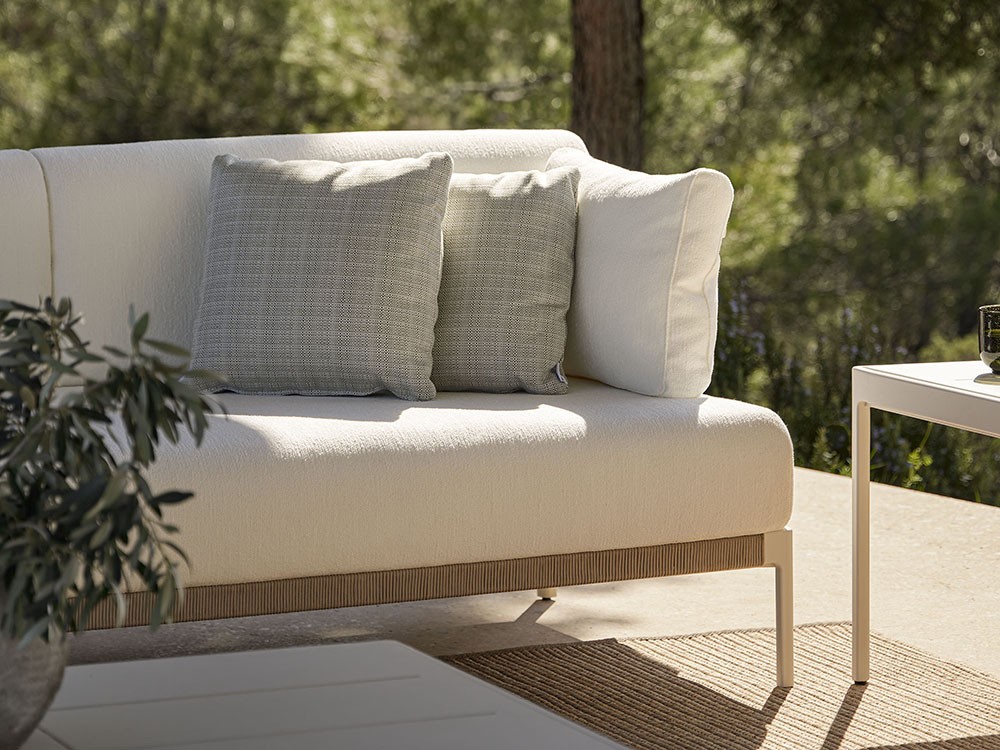 Sillón para salón exterior Legacy Woven de aluminio blanco o gris y cuerda trenzada de Point - 15