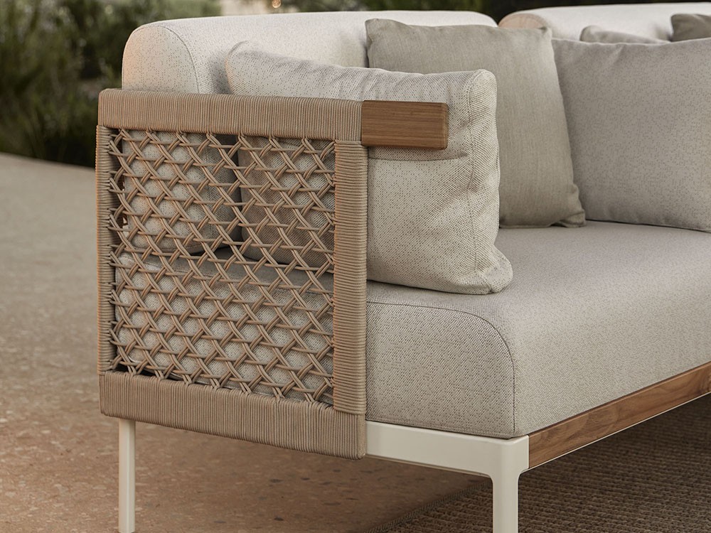 Sillón para salón exterior Legacy Woven de aluminio blanco o gris y cuerda trenzada de Point - 17