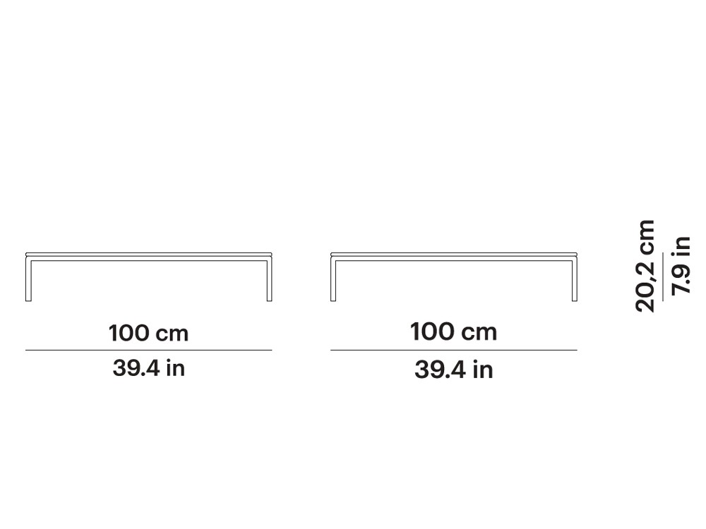 Mesa de centro cuadrada para salón exterior de aluminio y hpl o porcelánico City Point - 6
