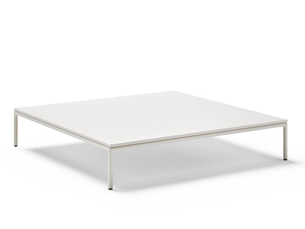 Mesa de centro cuadrada para salón exterior de aluminio y hpl o porcelánico City Point - 2