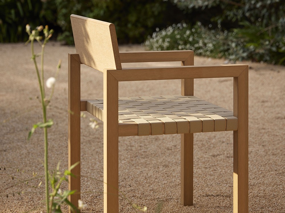 Silla de comedor exterior de TechTeak con asiento de tiras de cuerda trenzada Kubik de Point - 7