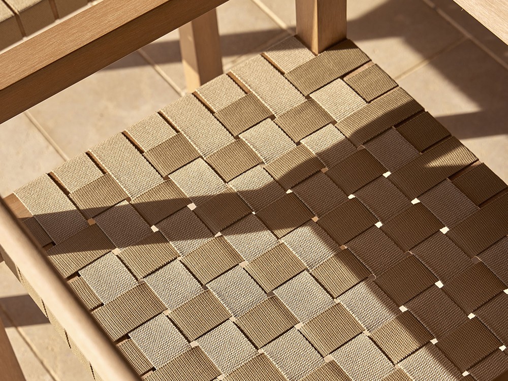 Silla de comedor exterior de TechTeak con asiento de tiras de cuerda trenzada Kubik de Point - 5