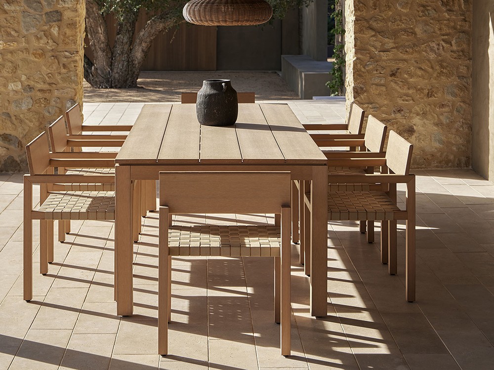 Silla de comedor exterior de TechTeak con asiento de tiras de cuerda trenzada Kubik de Point - 8