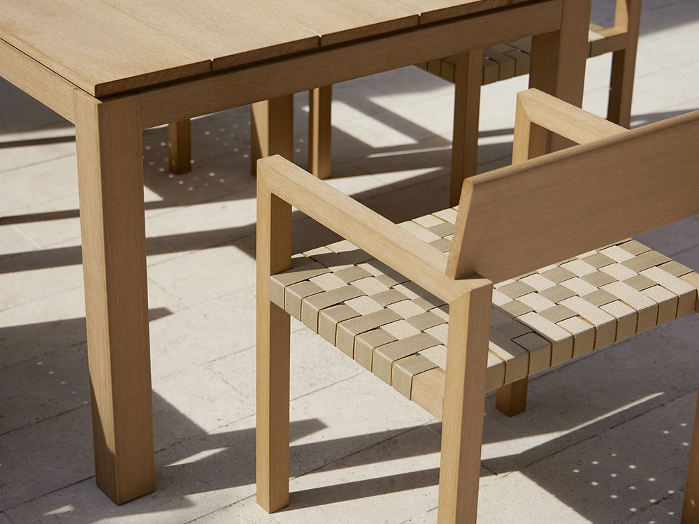 Silla de comedor exterior de TechTeak con asiento de tiras de cuerda trenzada Kubik de Point - 10