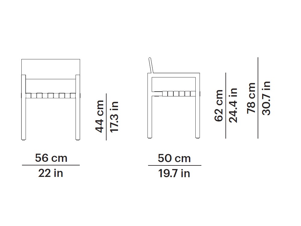 Silla de comedor exterior de TechTeak con asiento de tiras de cuerda trenzada Kubik de Point - 4