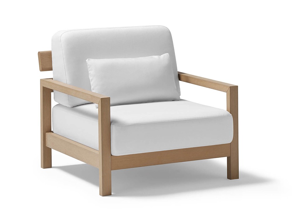 Sillón para salón exterior de techteak con asientos tapizados Kubik de Point - 2