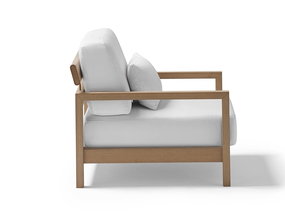 Sillón para salón exterior de techteak con asientos tapizados Kubik de Point - 4