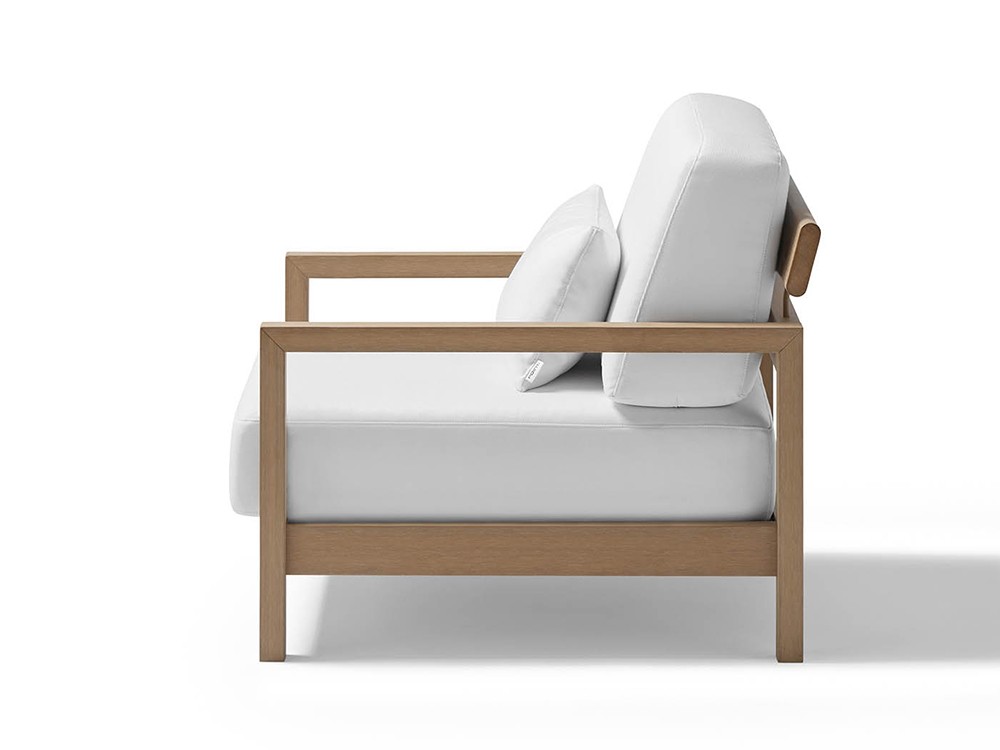 Sillón para salón exterior de techteak con asientos tapizados Kubik de Point - 8