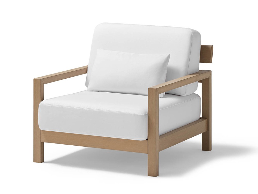 Sillón para salón exterior de techteak con asientos tapizados Kubik de Point - 9