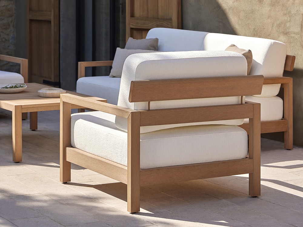 Sillón para salón exterior de techteak con asientos tapizados Kubik de Point - 12