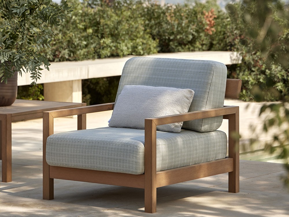 Sillón para salón exterior de techteak con asientos tapizados Kubik de Point - 15