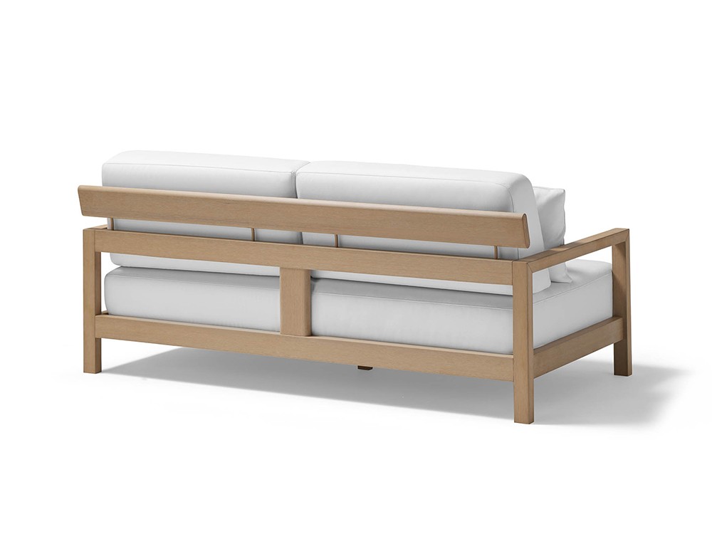 Sofá de dos o tres plazas para salón exterior de techteak y tejido agora Kubik de Point - 4