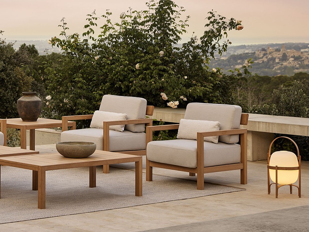 Mesa de centro para salón exterior de techteak Kubik de Point - 10