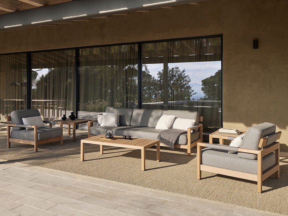 Mesa de centro para salón exterior de techteak Kubik de Point - 12