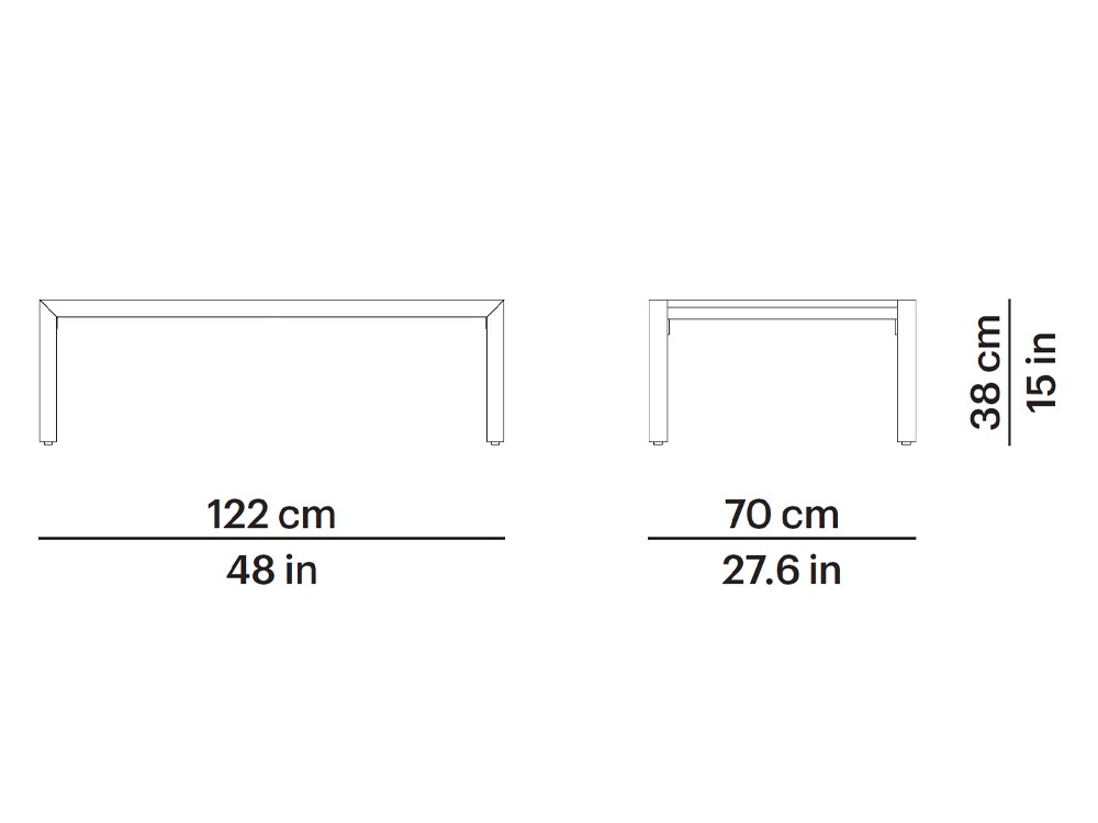 Mesa de centro para salón exterior de techteak Kubik de Point - 6