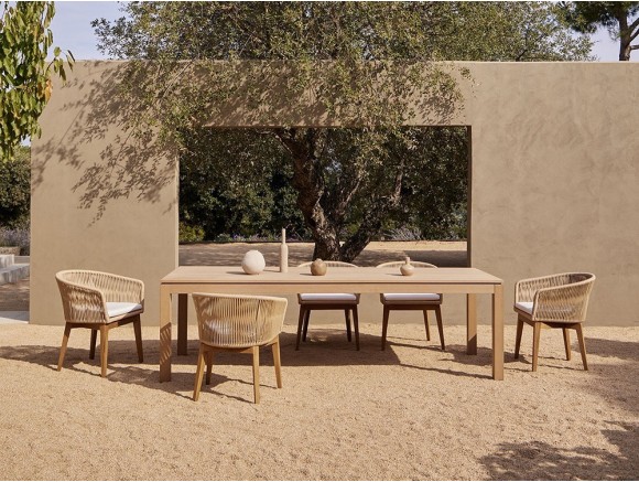 Mesa de comedor exterior de techteak Kubik de Point - 1
