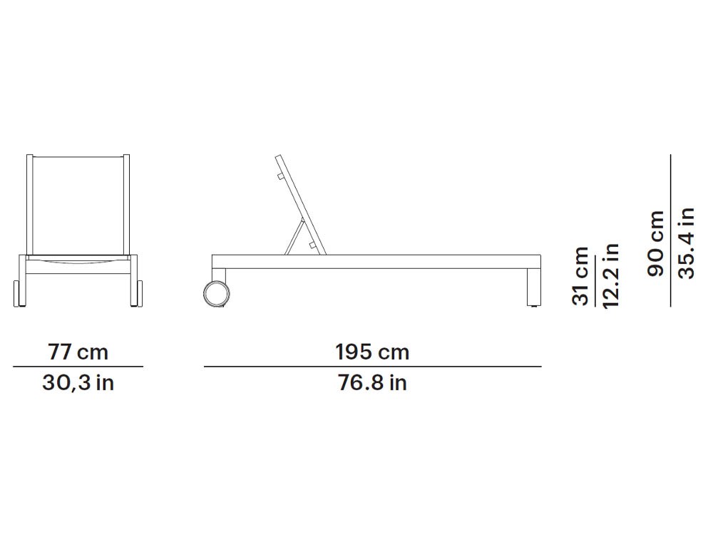 Tumbona de techteak Kahn Textilene Point - 7