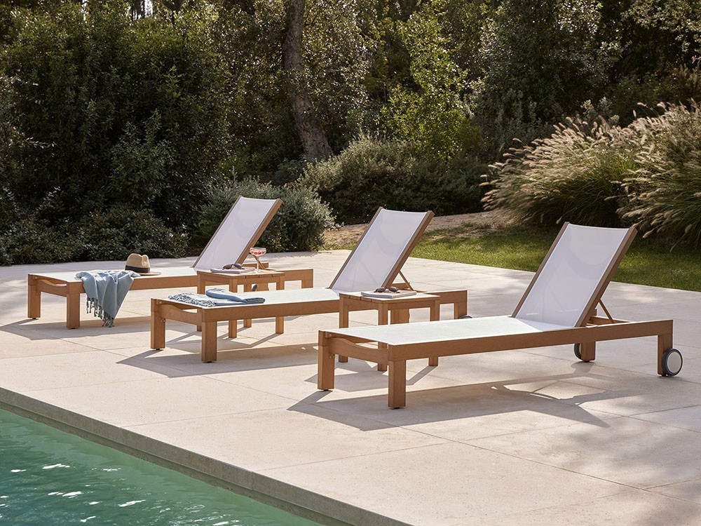 Tumbona de techteak Kahn Textilene Point - 9