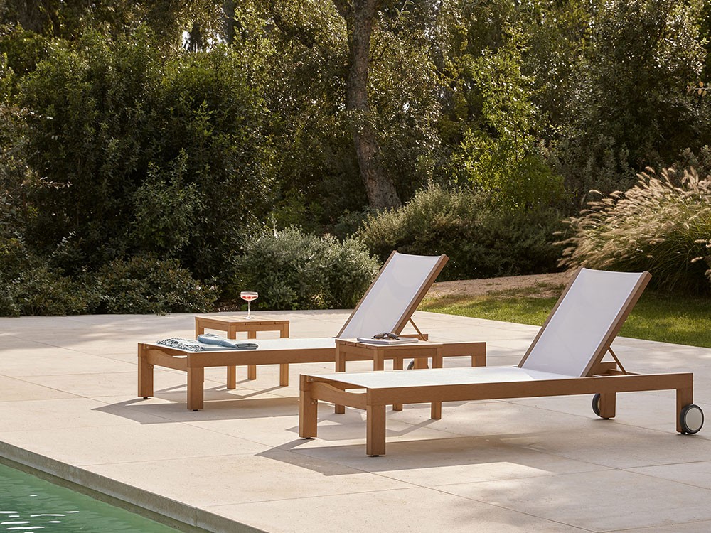 Tumbona de techteak Kahn Textilene Point - 1