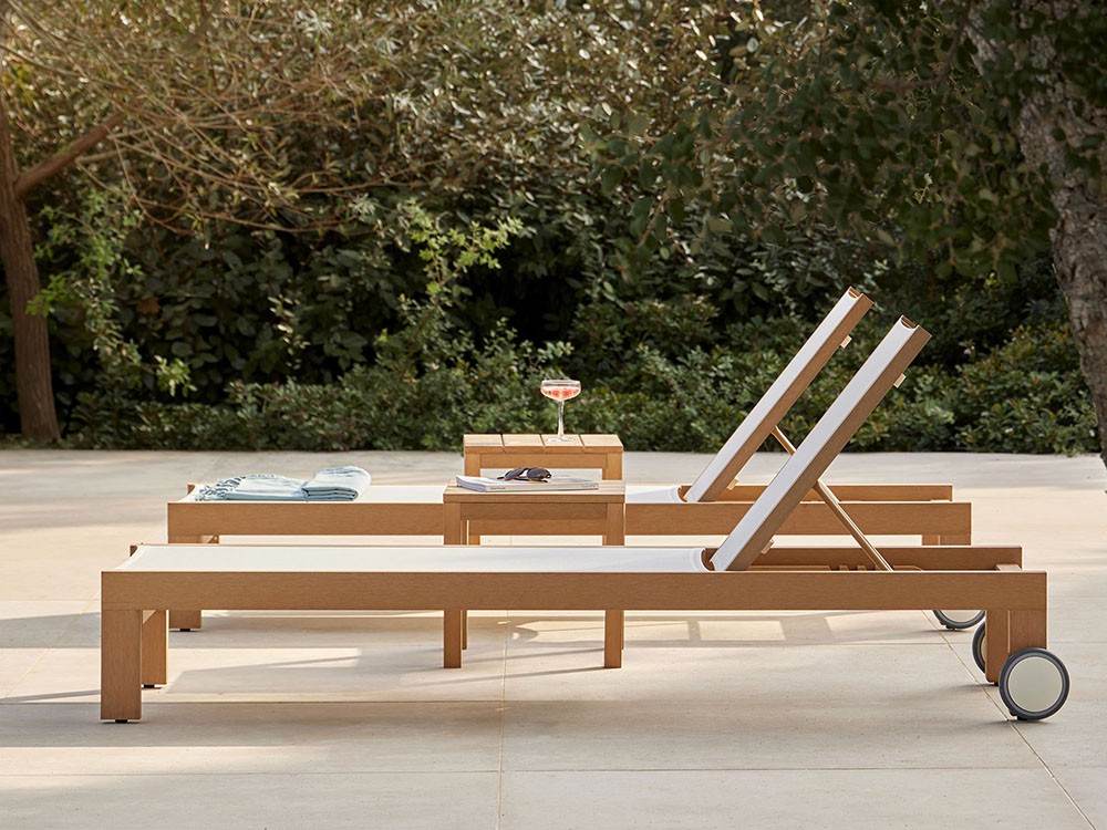 Tumbona de techteak Kahn Textilene Point - 10