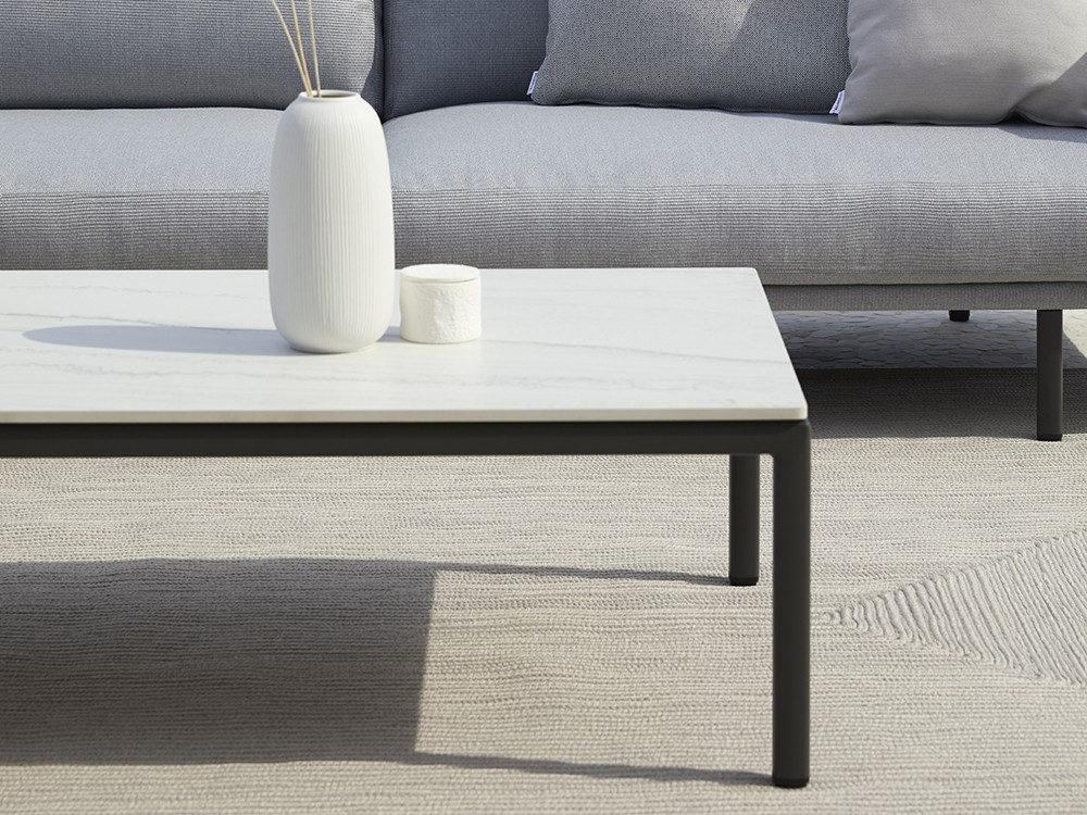 Mesa de centro para salón exterior Long Island de aluminio y hpl o porcelánico de Point - 2