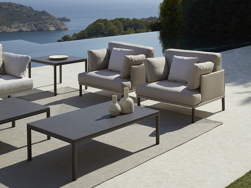 Mesa de centro para salón exterior Long Island de aluminio y hpl o porcelánico de Point - 8