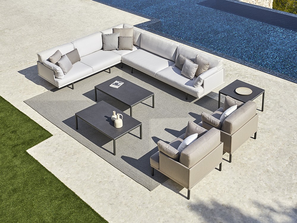 Sillón para salón exterior de aluminio y cojines tapizados Long Island de Point - 8