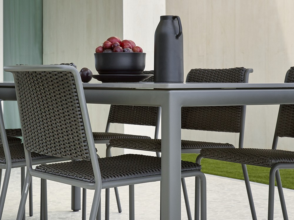 Mesa cuadrada para comedor exterior de aluminio y hpl o porcelánico Summer Point - 3