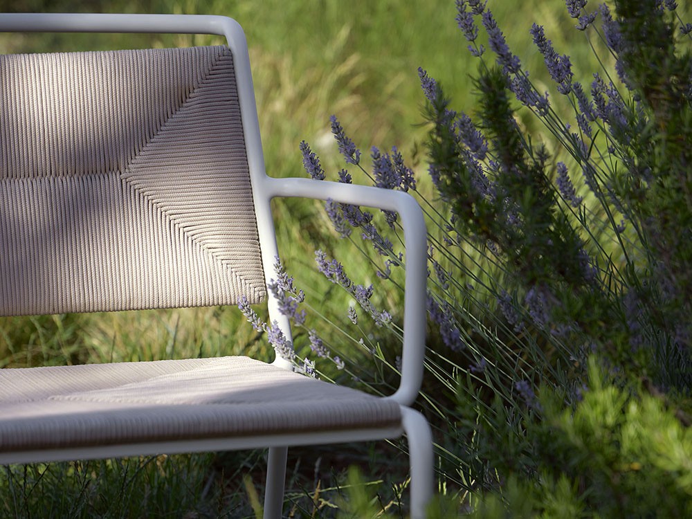 Sillón club apilable para salón exterior de aluminio y cuerda trenzada Summer de Point - 7