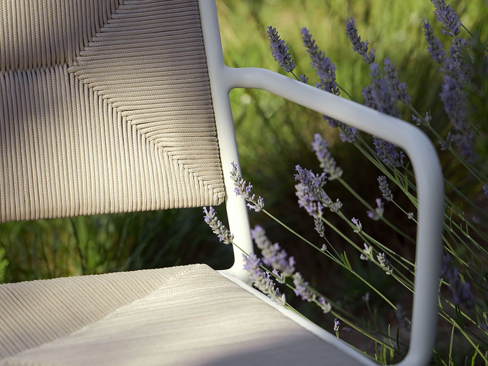Sillón club apilable para salón exterior de aluminio y cuerda trenzada Summer de Point - 9