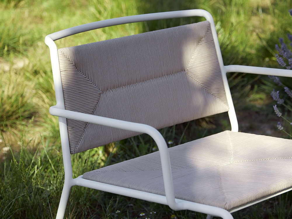 Sillón club apilable para salón exterior de aluminio y cuerda trenzada Summer de Point - 10