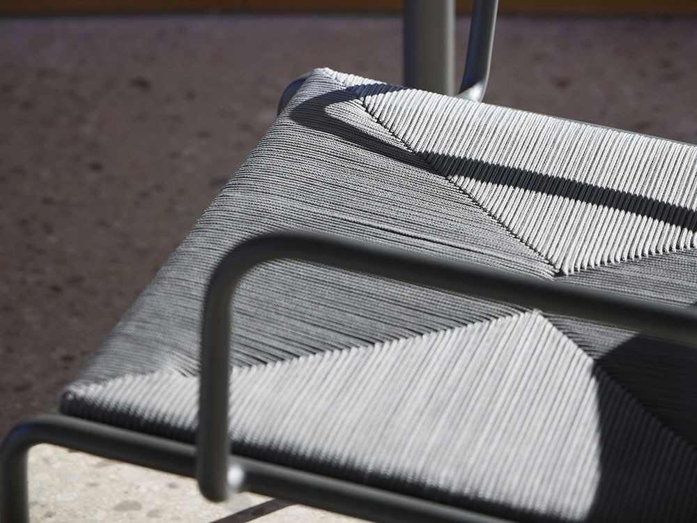 Sillón club apilable para salón exterior de aluminio y cuerda trenzada Summer de Point - 11