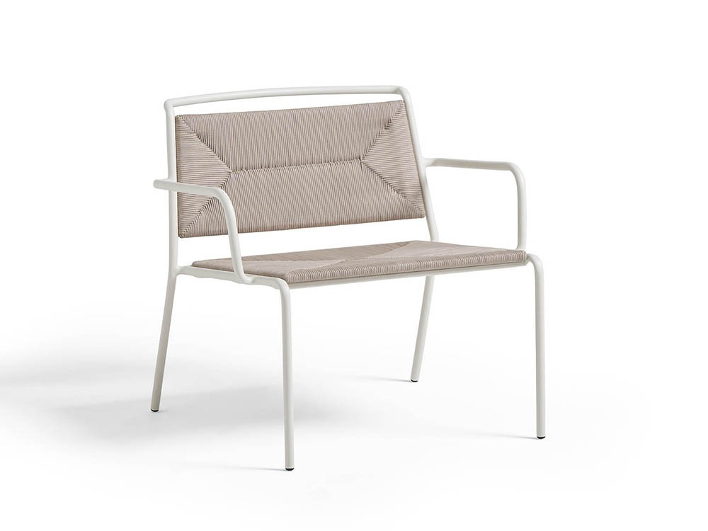 Sillón club apilable para salón exterior de aluminio y cuerda trenzada Summer de Point - 2