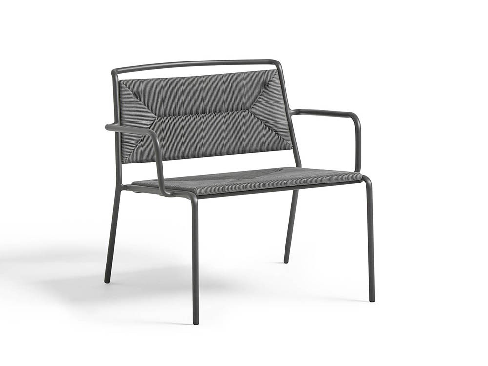 Sillón club apilable para salón exterior de aluminio y cuerda trenzada Summer de Point - 3