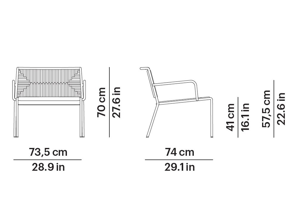 Sillón club apilable para salón exterior de aluminio y cuerda trenzada Summer de Point - 4