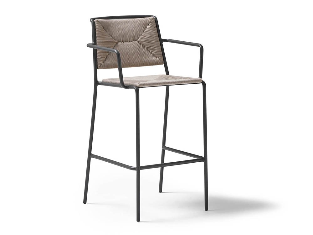 Taburete para exterior de aluminio y cuerda trenzada Summer de Point - 2