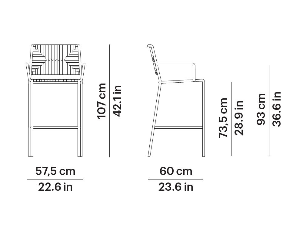 Taburete para exterior de aluminio y cuerda trenzada Summer de Point - 8