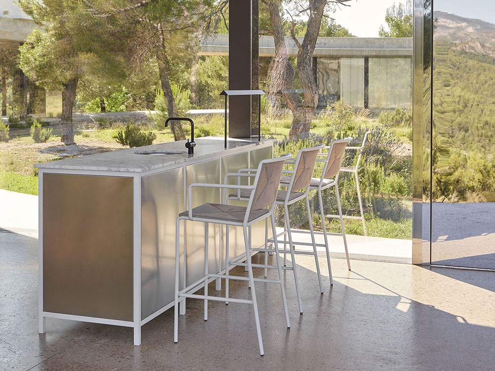 Taburete para exterior de aluminio y cuerda trenzada Summer de Point - 1