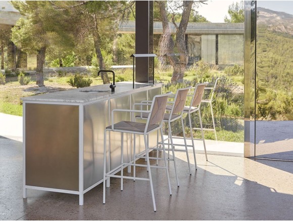 Taburete para exterior de aluminio y cuerda trenzada Summer de Point - 1