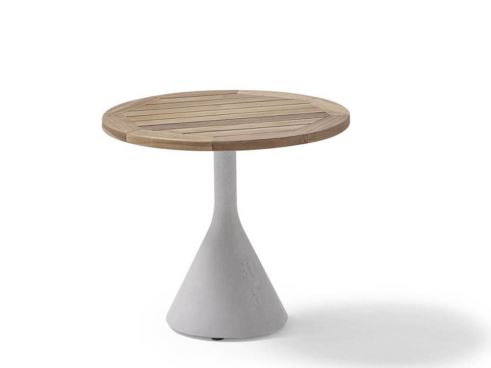 Mesa auxiliar con base de cemento y aluminio y sobre en teca o porcelánico Neck de Point - 2