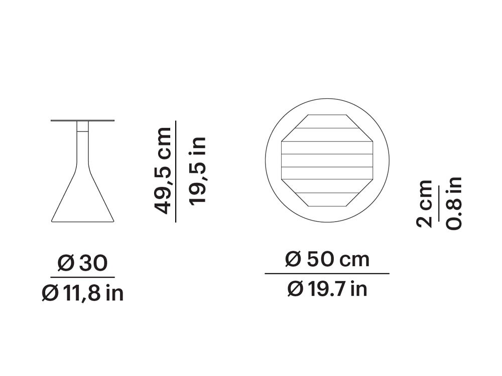 Mesa auxiliar con base de cemento y aluminio y sobre en teca o porcelánico Neck de Point - 5