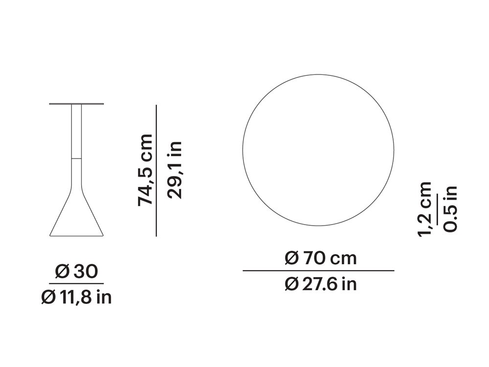 Mesa redonda para comedor exterior de hormigón, aluminio y teca o porcelánico Neck de Point - 10