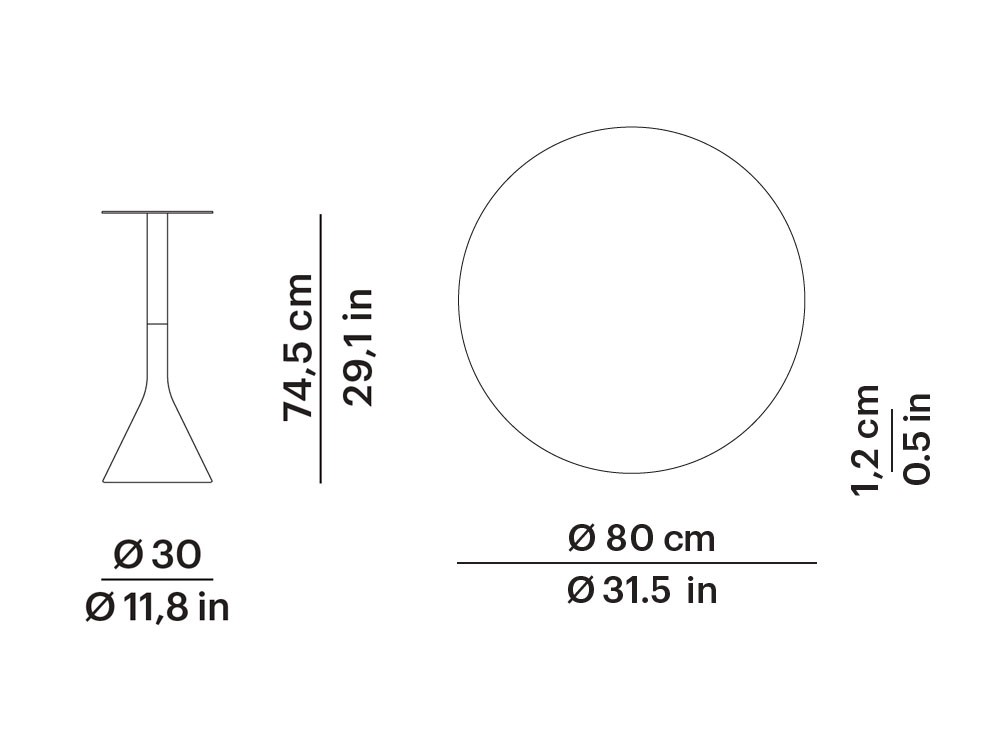 Mesa redonda para comedor exterior de hormigón, aluminio y teca o porcelánico Neck de Point - 12