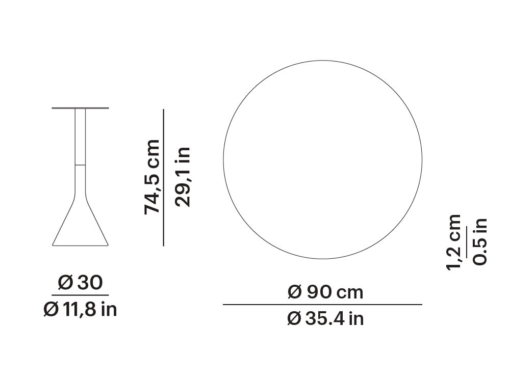Mesa redonda para comedor exterior de hormigón, aluminio y teca o porcelánico Neck de Point - 14