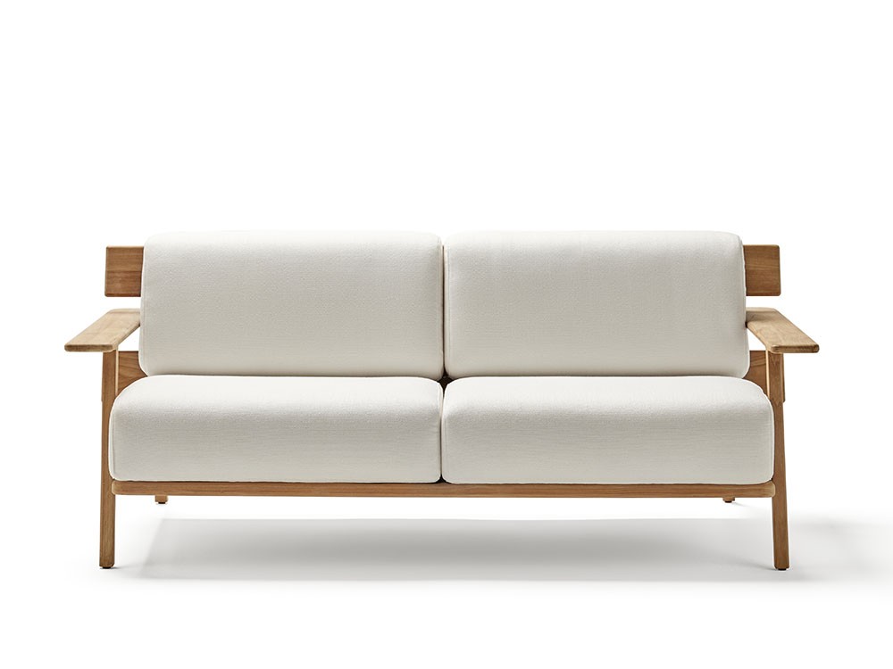 Sofá de dos o tres plazas para salón exterior de madera de teca Paralel Point - 1