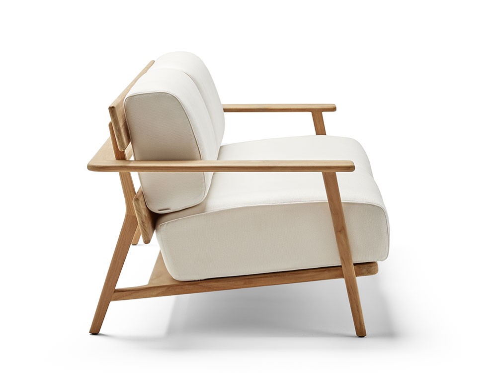 Sofá de dos o tres plazas para salón exterior de madera de teca Paralel Point - 3