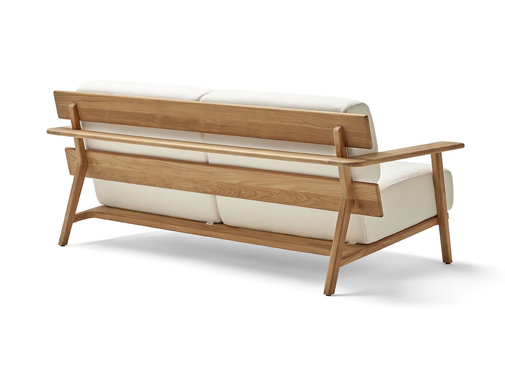 Sofá de dos o tres plazas para salón exterior de madera de teca Paralel Point - 4